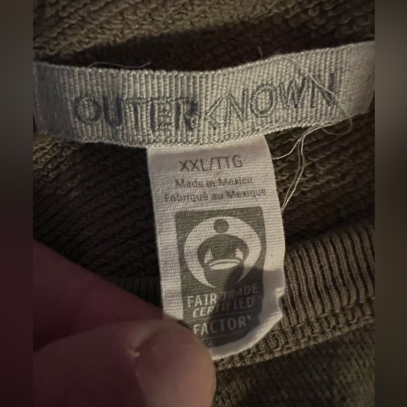 Outerknown army green long slv sweatshirt mens sz XXL casual gorpcore athleisure - Picture 3 of 11